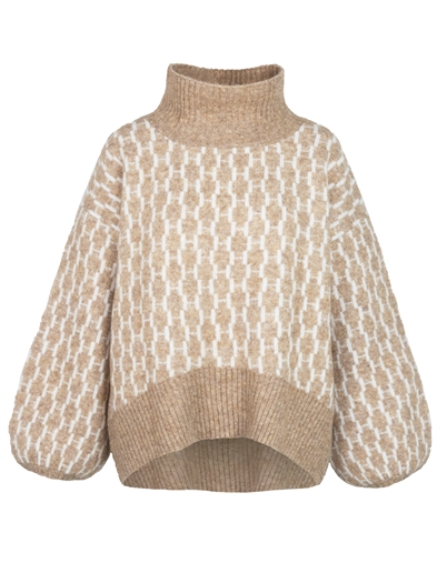 Hést - Fam New Pattern Strik - Light Brown Melange